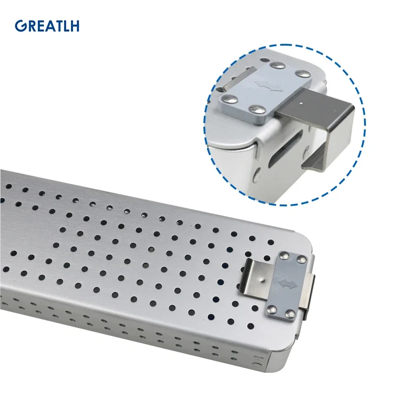 Sterilization Tray Case Box Aluminium Alloy Autoclavable Disinfection Tray Case for Holding Instrument