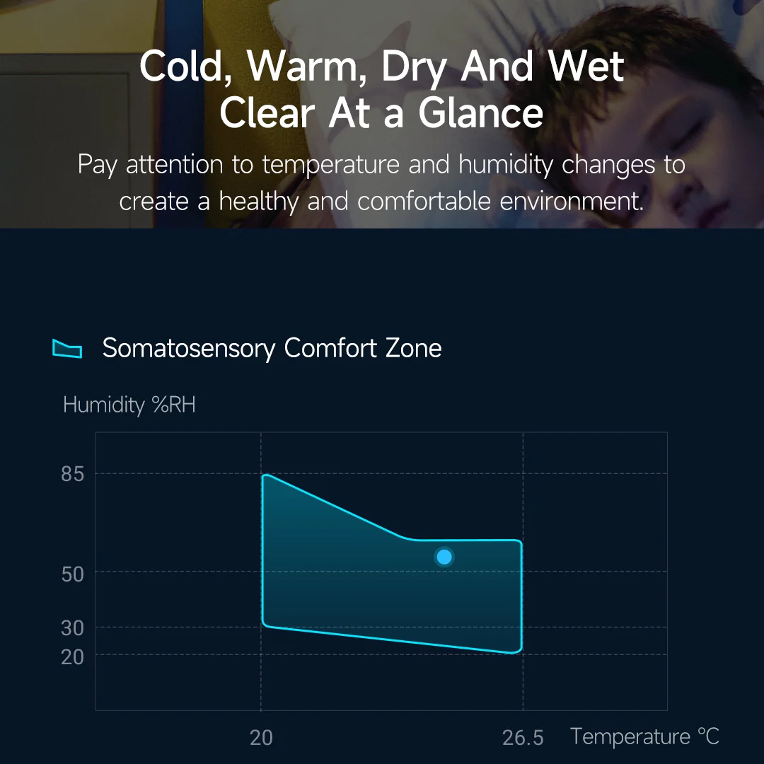 Qingping Innentemperatur- und Feuchtigkeitsmonitor T-Version Thread/BLE Hochpräzises E-Link INK Thermometer Kompatibel mit Apple HomeKit – Detail 2