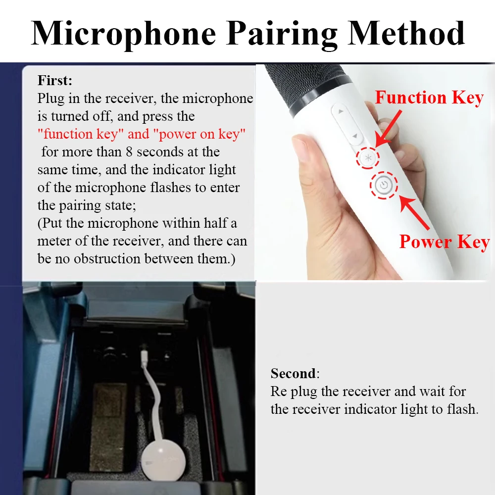 Auto Type-C Charge Karaoke Mic Wireless Microphone With Receiver For BYD ATTO 3 YUAN PLUS TANG DMi Song Qin Plus Han EV