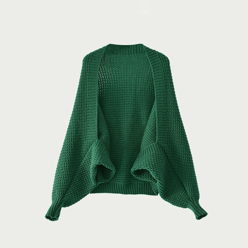 Shrug Sweater Women\'s Long Sleeve Open Front Knitted Cardigan Sweater Female Fall Winter Wrap-Up Knitwear Basic Outfit