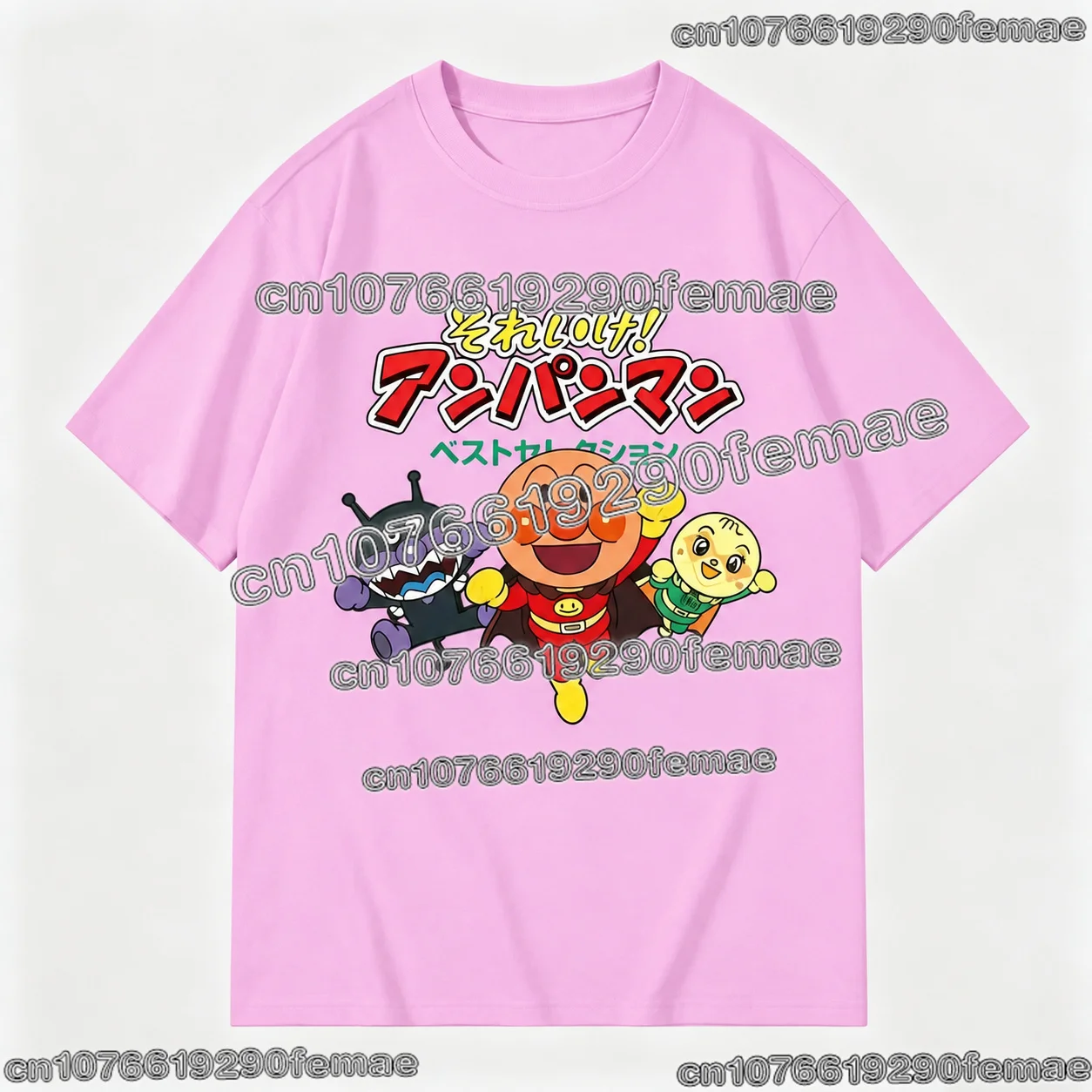 Niedliches ANPANMAN-Cartoon-Print-T-Shirt für Kinder, Unisex, Sommer, lässiges T-Shirt, kurzärmelig, mit grafischem Motiv, Rundhalsausschnitt, Streetwear, bequemes Oberteil. – Detail 8
