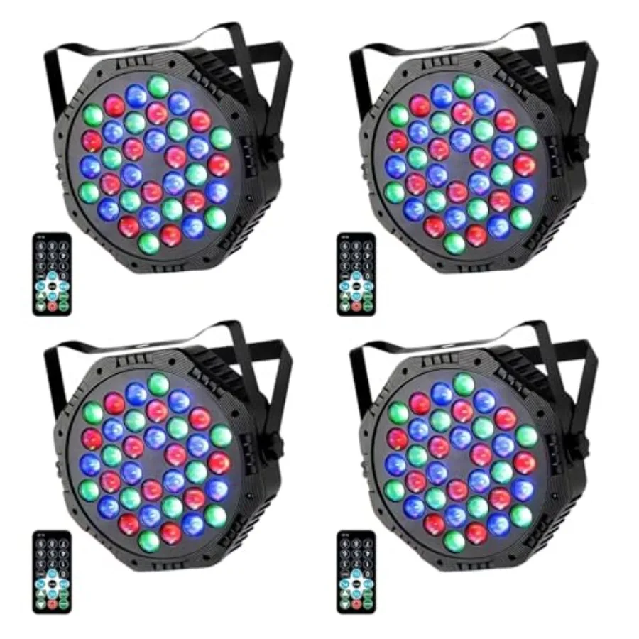 

6LED Par Lights DJ Stage Light Corded RGB with Sound Activated Control Uplighting for Wedding Party Club Christmas Stage Lighti