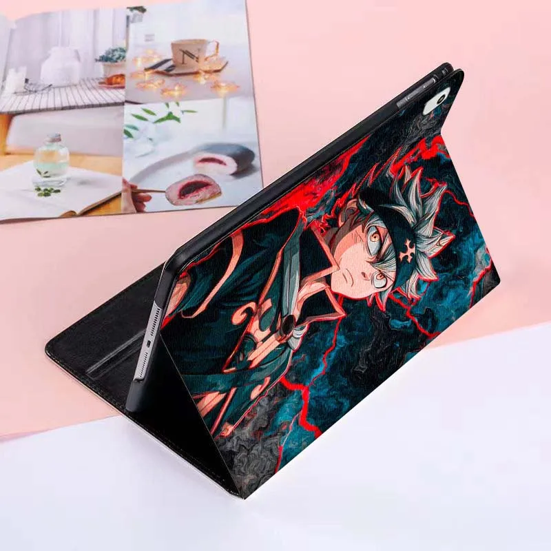 أسود البرسيم الفن أنيمي لباد برو الهواء Mini 1 2 3 4 5 6 7 7 8th 9th 10th 11th 10.2 9.7 10.5 10.9 11 12.9 حافظة كمبيوتر لوحي #5