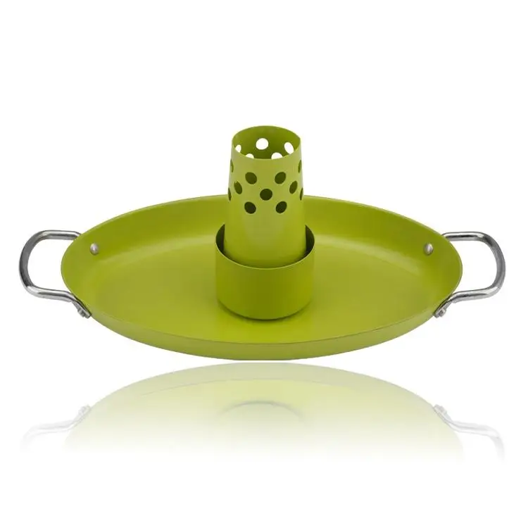 Sartén para parrilla desmontable, soporte redondo antiadherente para asar pollo, accesorios verticales para barbacoa