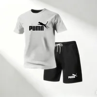 Hot Sale 2026 Men's T-Shirts Sets O-Neck Short Sleeve+Sports Shorts Quick Dry Casual Street Fashion Home Outdoor Running 2 Piece 2