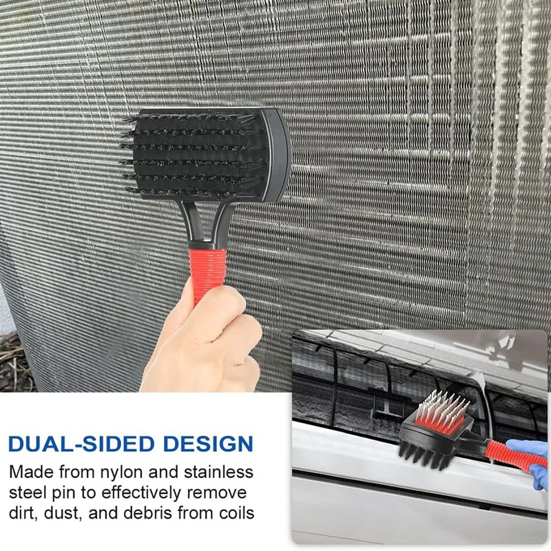 Air Conditioner Evaporator Coil Cleaning Brush AC Condenser Coil Fin Comb Straightener HVAC Cleaner Brush