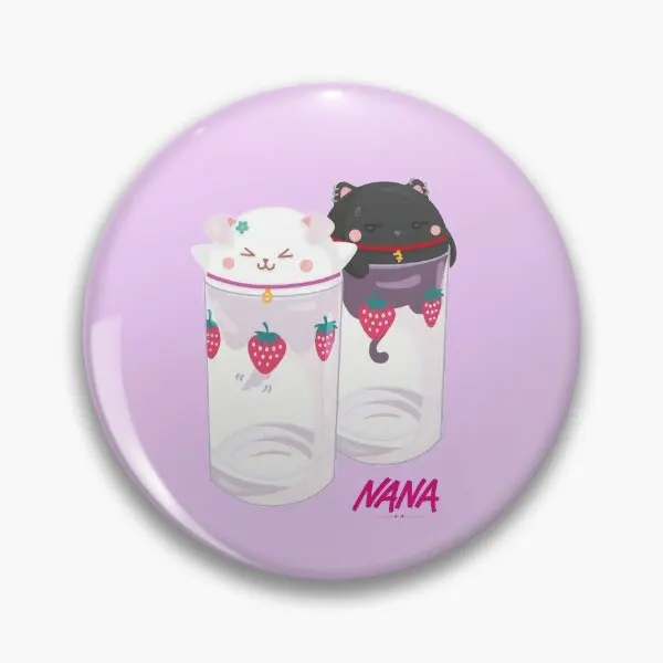 Nana Hachi Strawberry Glasses  Soft Button Pin Funny Cartoon Decor Creative Clothes Jewelry Hat Fashion Gift Metal Lover Women