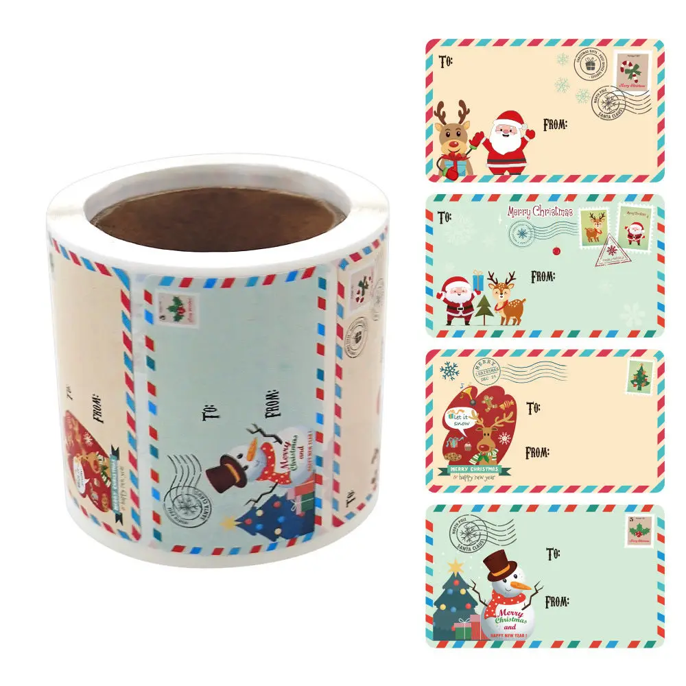 250 pièces étiquettes de noël étiquettes cadeaux auto-adhésives pour cadeaux de noël étiquettes de nom de noël autocollants pour papier d'emballage anniversaire