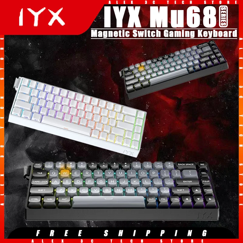 

IYX Mu68 Pro Mechanical Keyboard Magnetic Switch 8k Aluminum Alloy Low Delay Gaming Keyboard Customized Pc Gamer Accessories