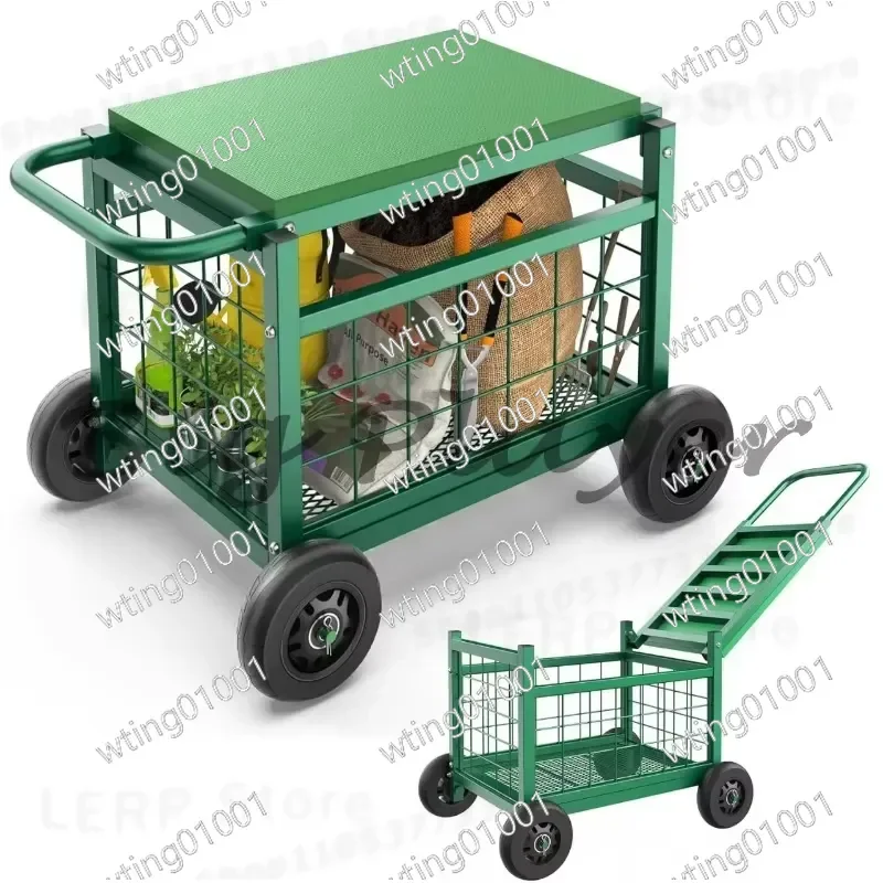 for Garden Roller Seat with Wheels Mobile Work Stool Trolley for Outdoor Planting Weeding Kneeling Cushion Portable Rolling