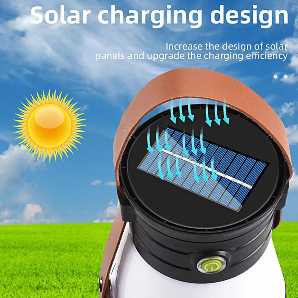 Solar Camping Light High Brightness Water Proof Illumination ABS Searchlight USB Multifunctional Tent Light Camping Accessories