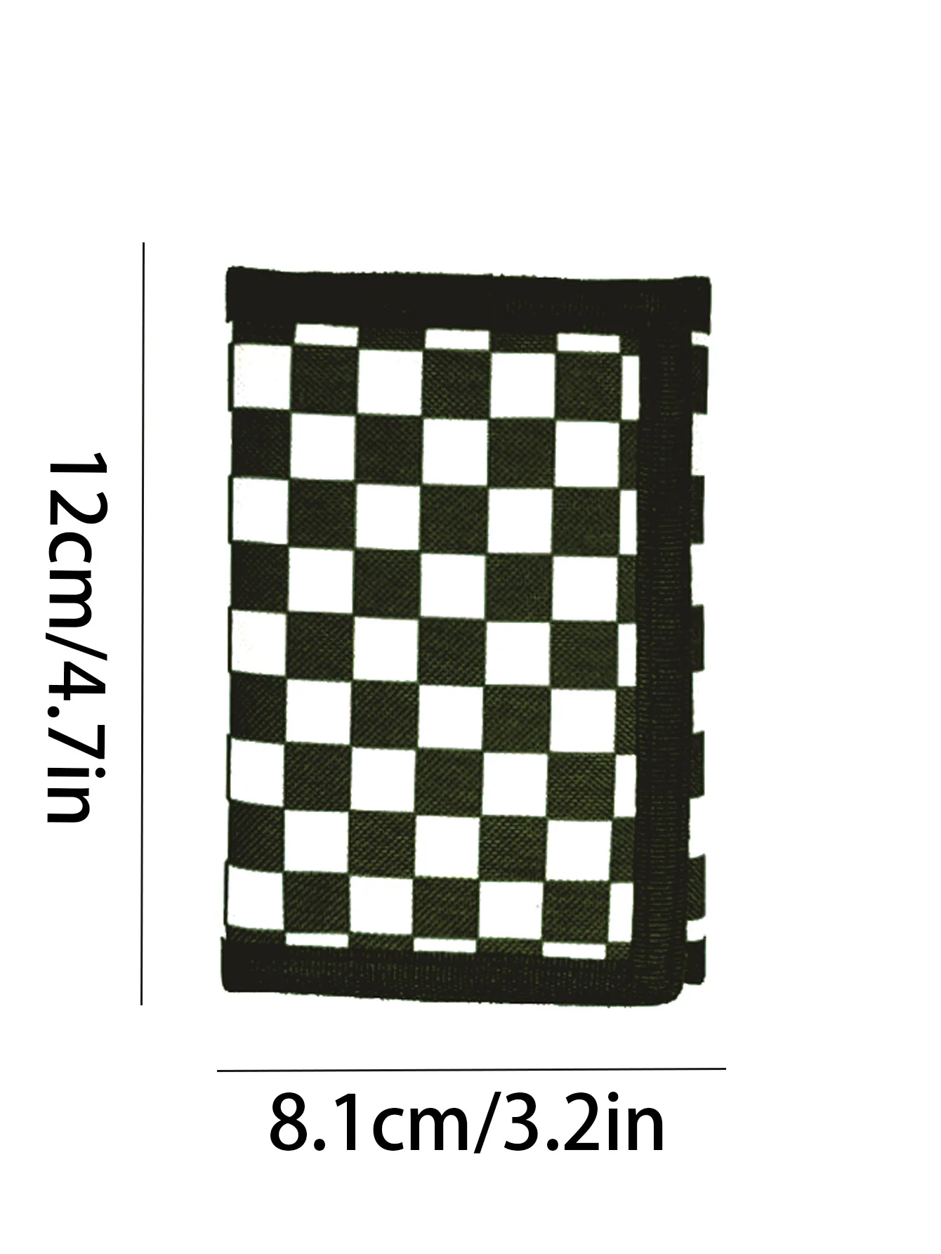 boy and girl Checkered Print Fold Over Small Wallet Pocket Wallet Small Purse ID Window Tri-Fold Men Wallet Mini Thin Lightweigh