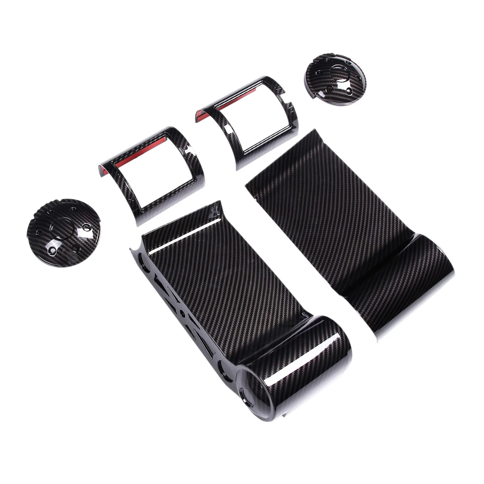 Cubierta de marco de salida de aire lateral para salpicadero de coche, embellecedor de fibra de carbono ABS para Toyota FJ Cruiser 2007-2021, estilo de coche