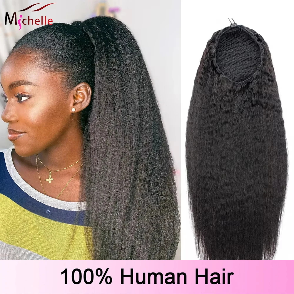 drawstring-ponytail-kinky-straight-100-human-hair-ponytail-extension-clip-in-wrap-around-ponytails-natural-black-color-ponytail