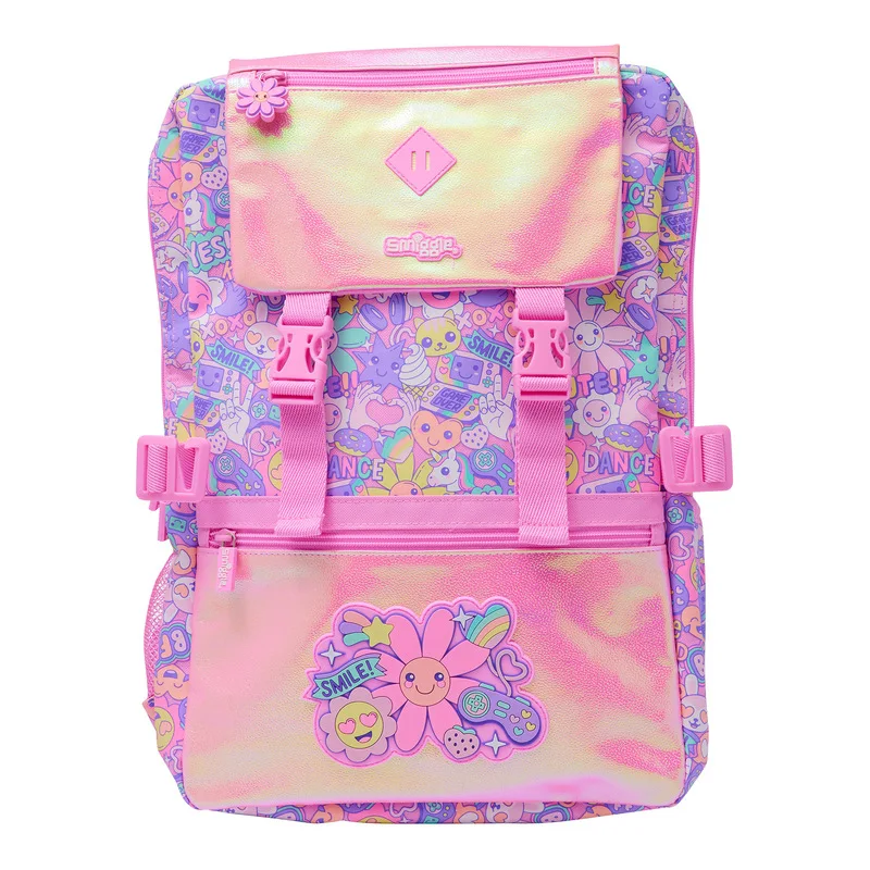 Australian Smiggle Backpack For Girls Large Capacity Primary Pink Sunflower School Bag Cute Lunch Bag Pencil Case Wallet - Image 2