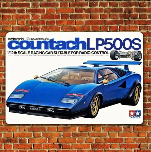 Tamiya Countach LP500s Metal Poster Rc Car Wall Deco Tin Sign Plaque