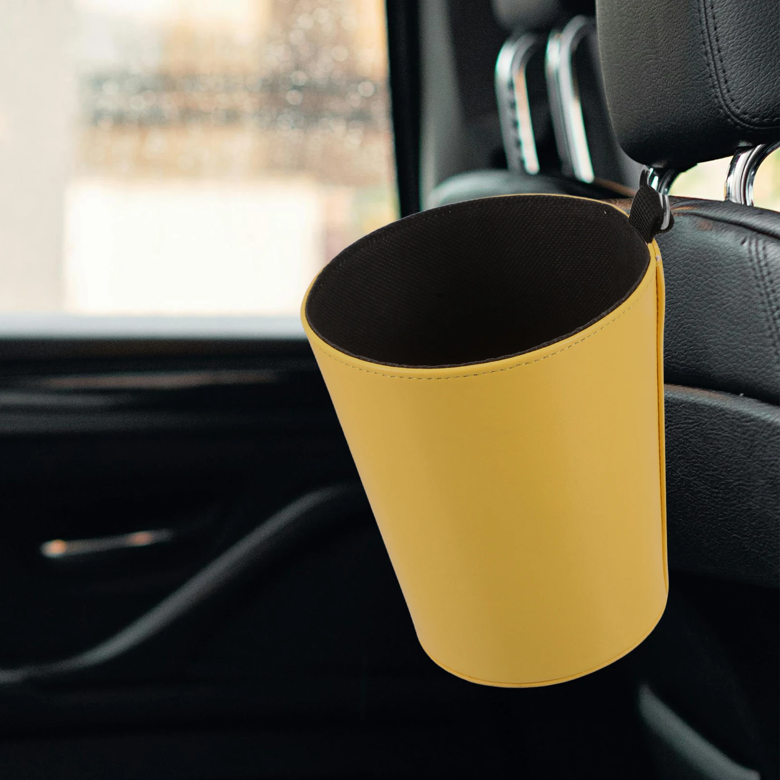 

Multifunctional Car Trash Can Portable Garbage Bin Leakproof Artificial Small Vehicle Trash Container Interior Mount