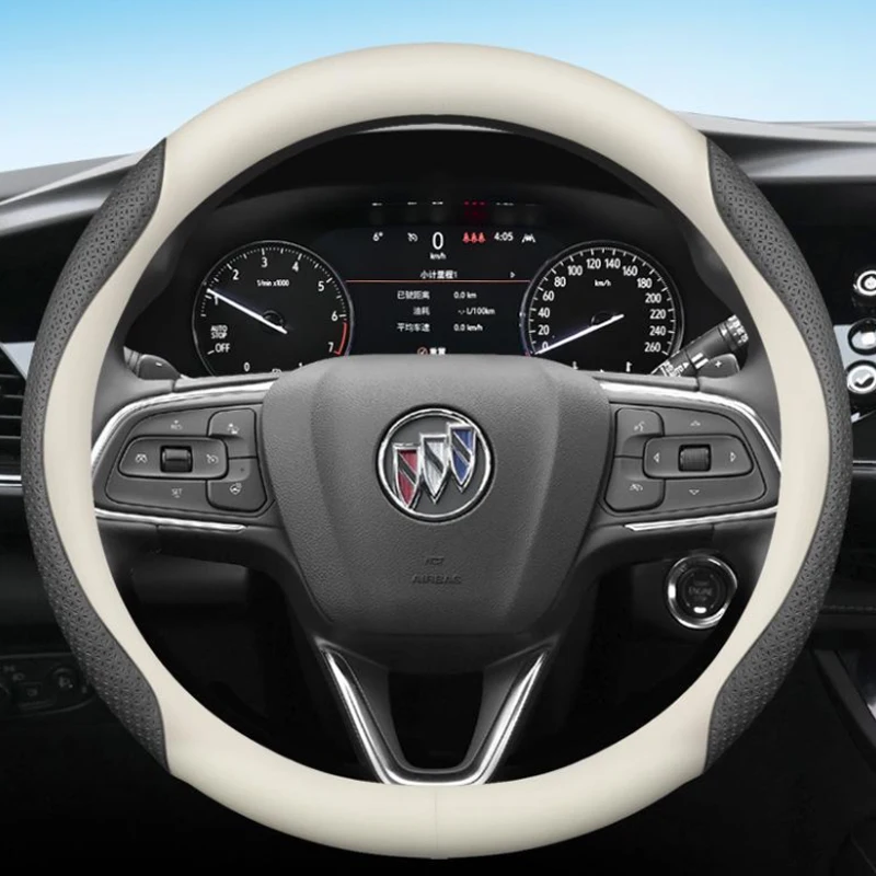 Leather Car Steering Wheel Cover for Buick Regal Encore Enclave Envision LaCrosse 38cm Non-slip Auto interior Accessories