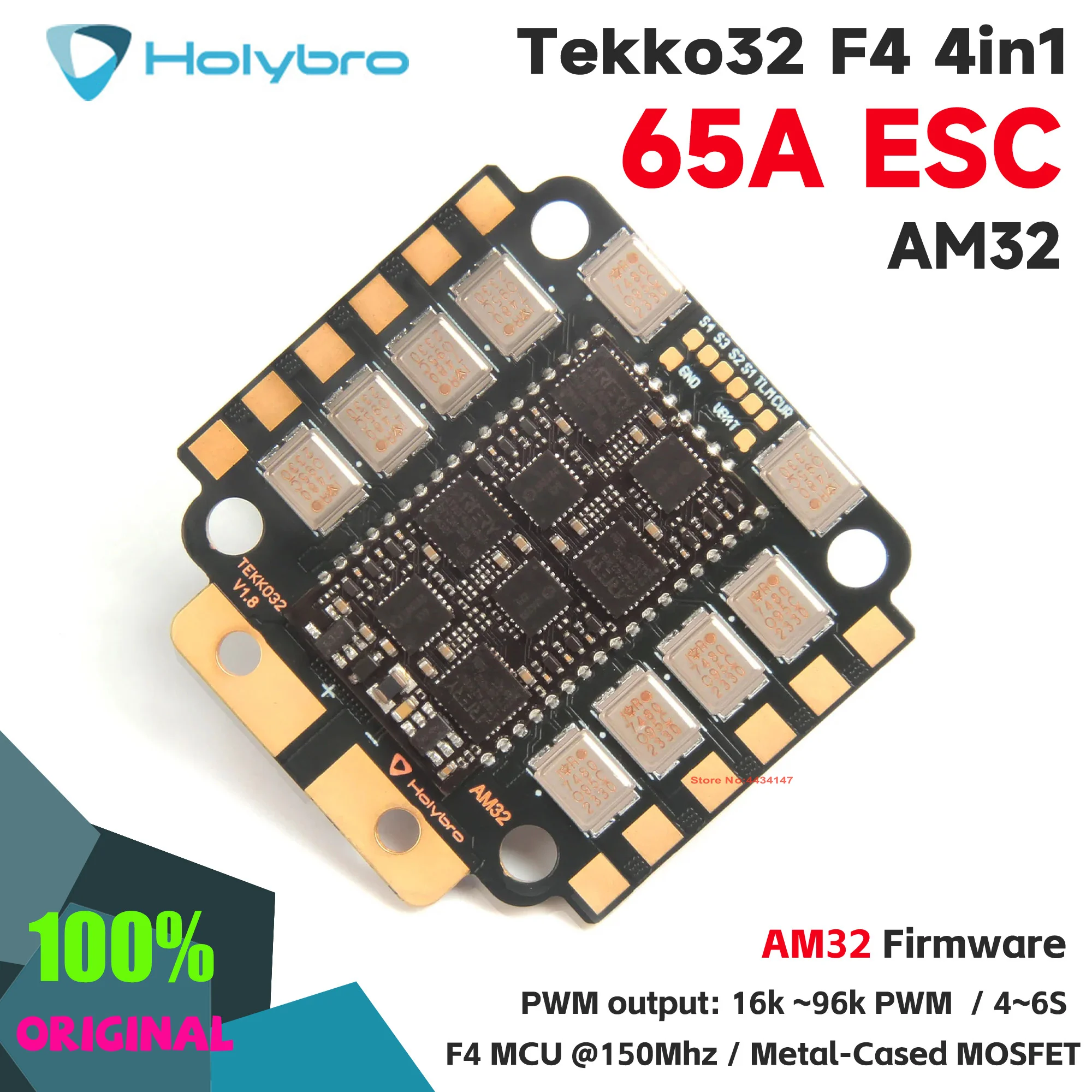 

Holybro Tekko32 F4 Metal 65A 4in1 ESC BLHELI32 4-6S 128K Onboard analog current sensor F4 MCU for RC Drone FPV Racing