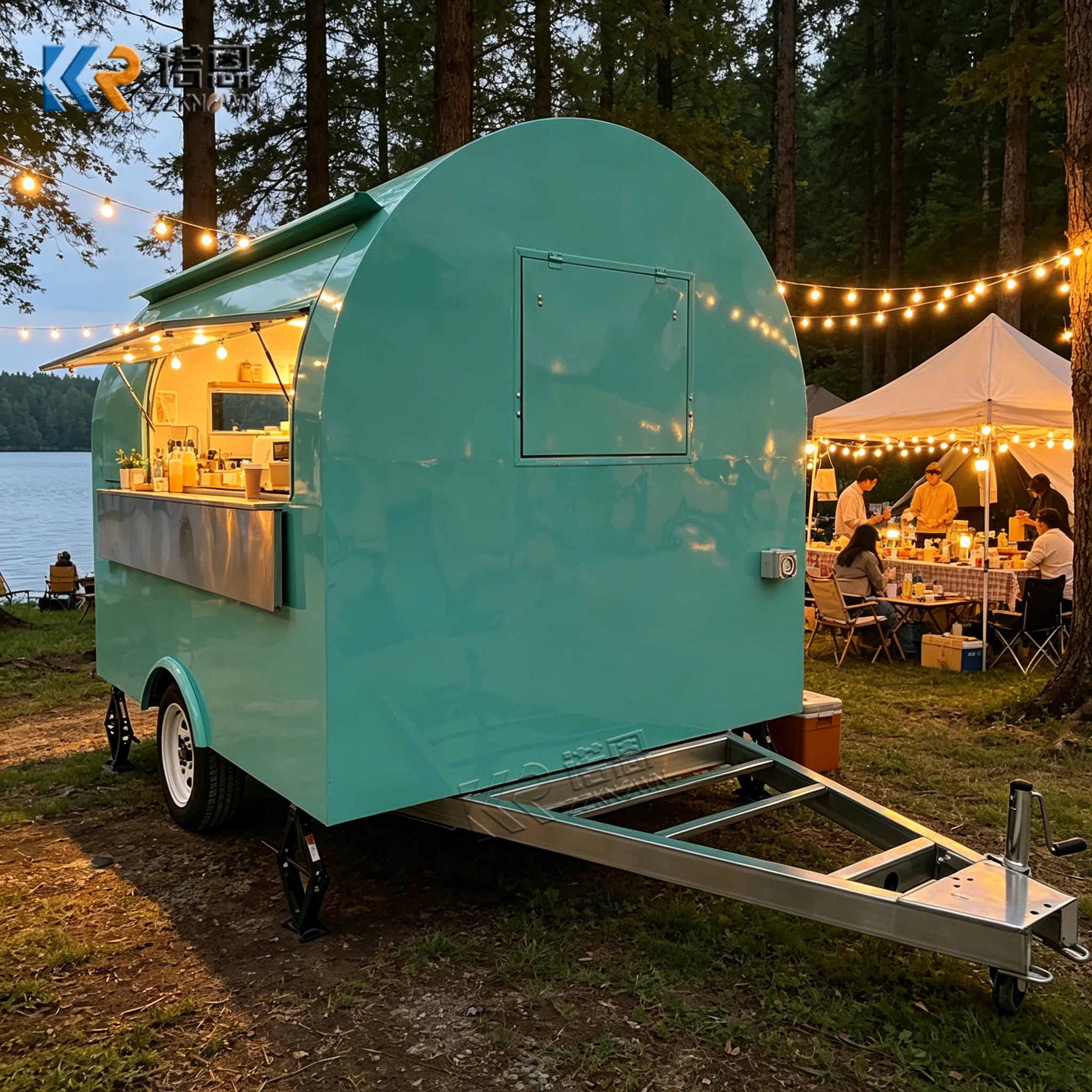 

Customized Food Truck Mobile Grill Beverage Trailer Concession BBQ Food Trailer With Professional Kitchen Setup