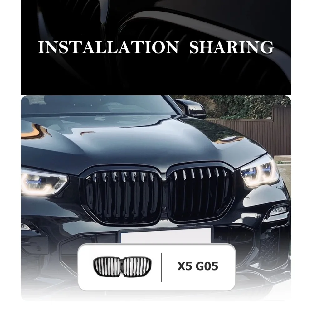 

For BMW X5 G05 2019-2022 Gloss Black M Style Front Kidney Grille Diamond Mesh Sports Grille Radiator Replacement