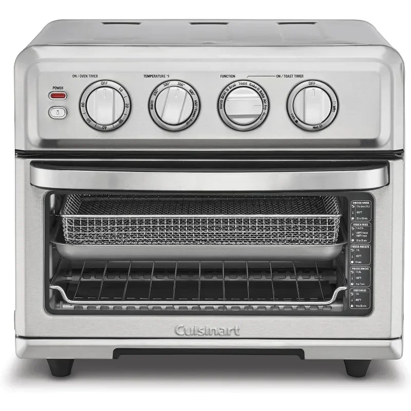 Air Fryer + Convection Toaster Oven, 8-1 Oven with Bake, Grill, Broil & Warm Options, Stainless Steel, TOA-70