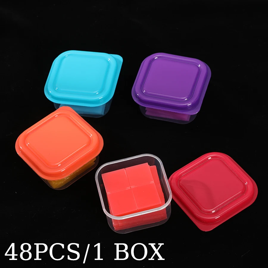 48PCS 2*2CM Diamant Malerei Kleber Ton Mit Box Stickerei Bohren Schlamm 5D Malerei Bohren Zubehör Wachs punktierung Kunst DIY