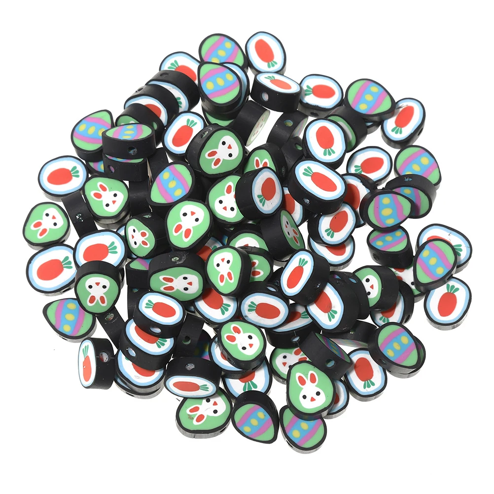 100 قطعة أرنب عيد الفصح الجزرة الخرز DIY بوليمر كلاي السحر اليدوية صنع المجوهرات الاكسسوارات خفيفة الوزن خزر عازل #6