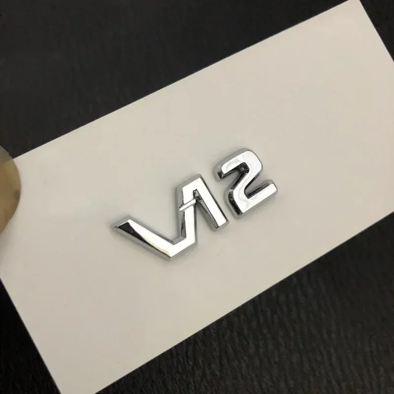 Chrome V12 Emblem Badge Interior Center Console Small ABS Fob Logo Car Styling Accessory Sticker for S500 S600