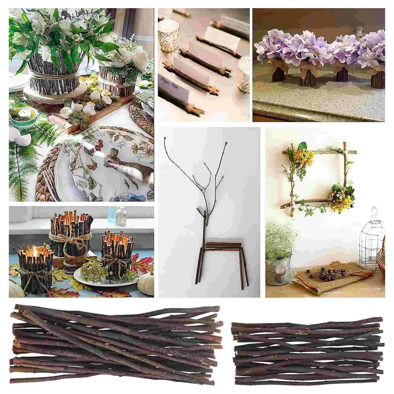 50 Pcs Stick Crafts Log Sticks For Coffee Stir Wood Wooden Rustic Home Decors Bookmarks Branches Artificial