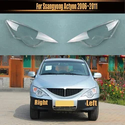 For Ssangyong Actyon 2006~2011 Car Accessories Headlamp Shell Headlight Lens Cover Transparent Lampshade Plexiglass