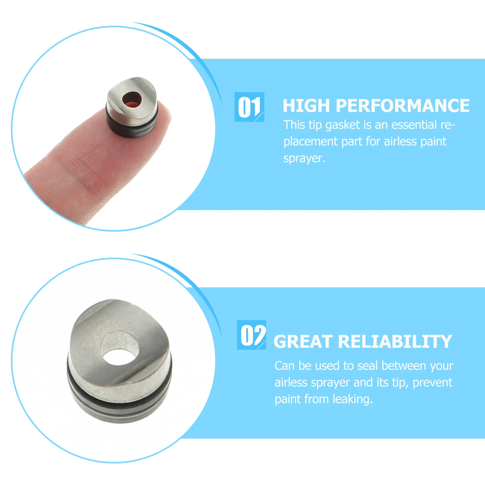 5pcs Nozzle Seal Gasket for Airless Paint Sprayer Tip Washer Flat Base High Performance Easy Installation