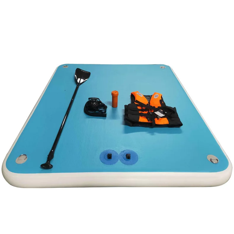 

Drop Stitch Blue Inflatable Yacht Dock Air Floating Pontoon Dock Deck Inflatable Dock Platform