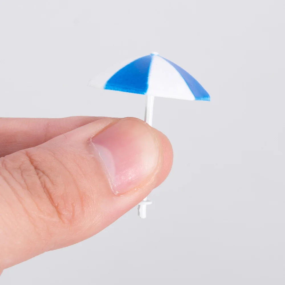2PCS Miniature Sunumbrella 1:200-1:75 ABS Plastic Model Toys Parasol Beach Scenery Diy Model Making for Diorama Random Colors