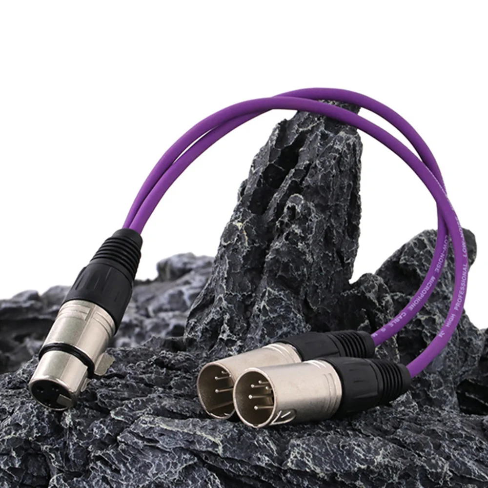 Kabel XLR Splitter Y, 3-pinowy żeński XLR na podwójny 5-pinowy męski konwerter Zbalansowany przedłużacz adaptera audio MIC do miksera głośnikowego