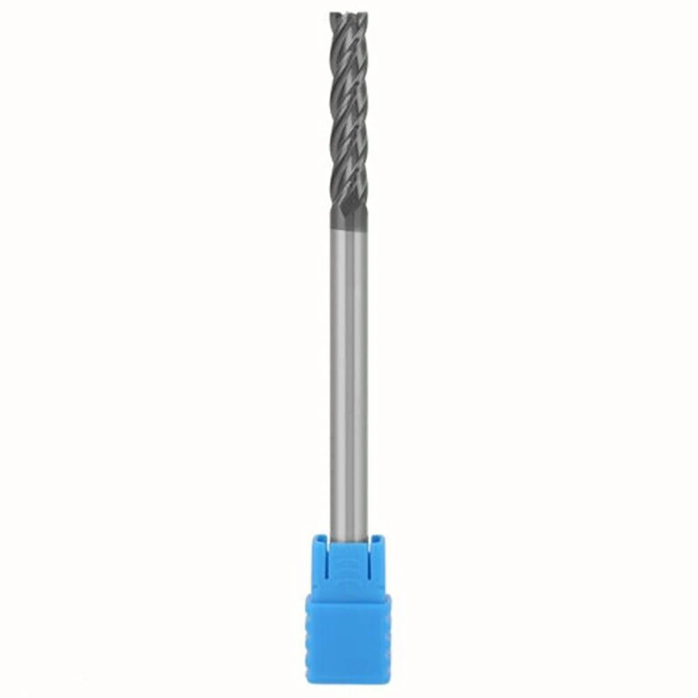 Straight Long Shank Carbide End Mill, 100mm Extra Length, 4MM CNC Milling Cutter with 4 Flutes, Efficient Cutting Tool