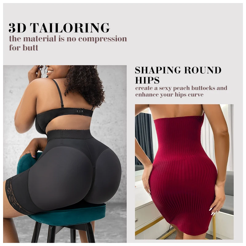 Butt Lifter Body Shaper High Compression Tummy Waits Control Shapewear Shorts Faja With Zipper Open Crotch