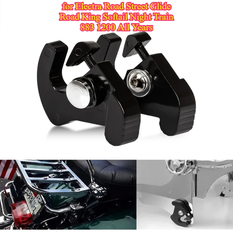 

Rotary Sissy Bar Luggage Rack Docking Latch Clips for Electra Road Street Glide Road King Softail Night Train 883 1200 All Years