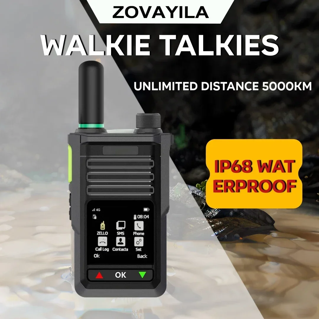 Zello-Waterproof Walkie Talkie, Android MX6, IP68, Suitable for Home and Outdoor, 5000km Public Network, 4G