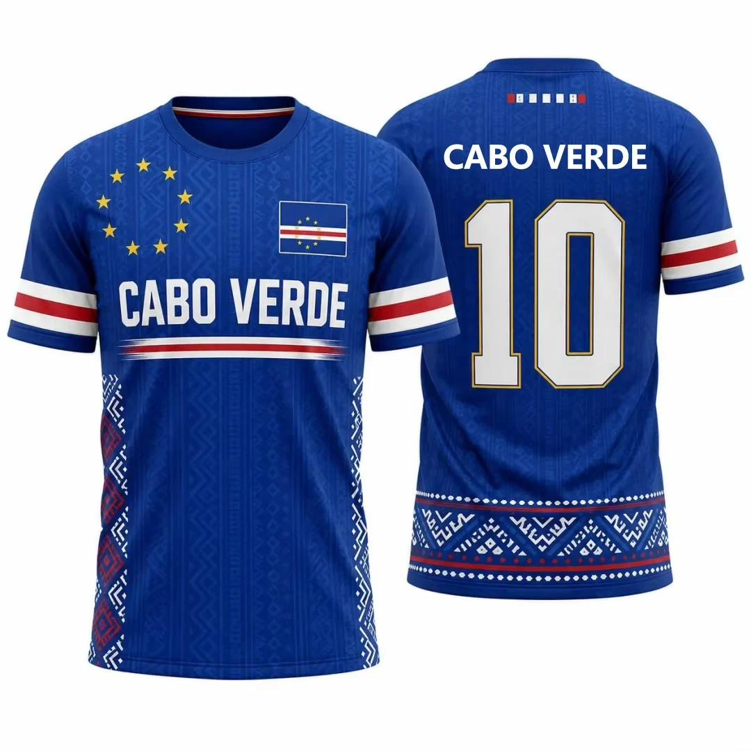2026 Cape Verde soccer jersey match training Kit Summer Sports quick-dry Men's T-Shirt Children's Clothing Tee Y2k