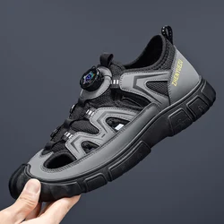 Summer Men's Sandals Outdoor Roman Sandals Beach Anti slip Casual Mesh Shoes Lightweight Hole Shoes Sports Sandals Large size 47