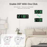 12 Inch Smart Mute LED Electronic Night Alarm Wall Clock Modern Desk Clock Minimalist Thermometer Calendar Time Cube Home Decor