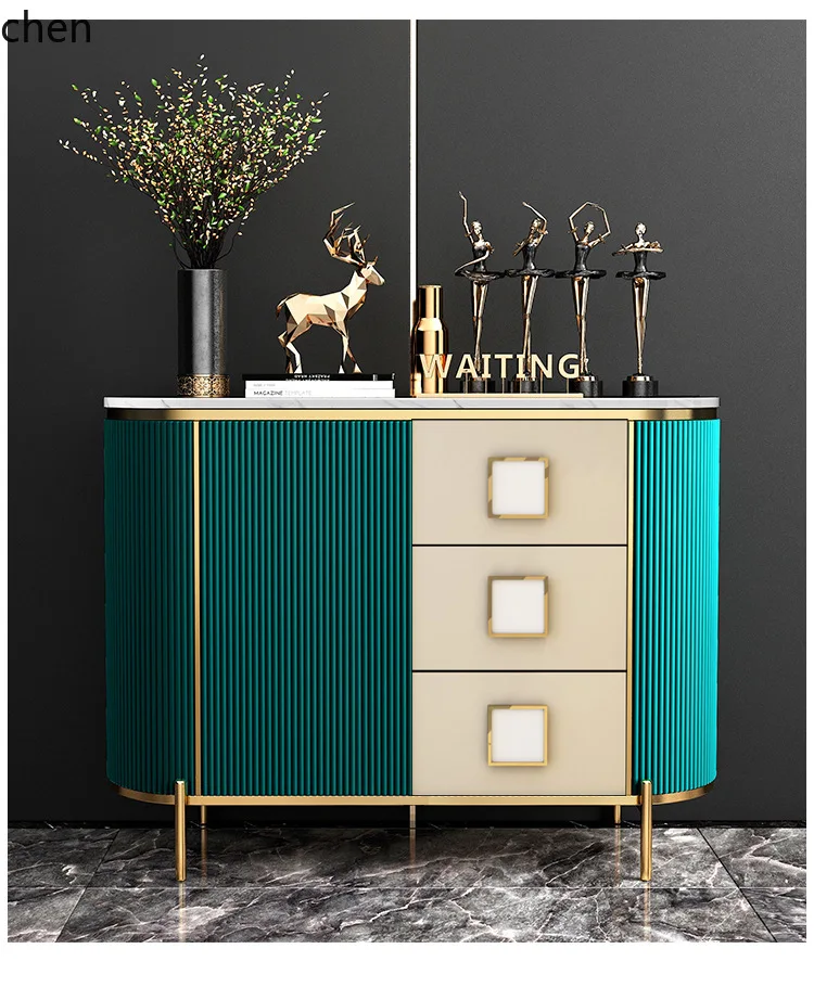 HT Sideboard Cabinet Modern Minimalist Home Use Rock Plate Entrance Hall Shoe Cabinet Decorative Cabinet