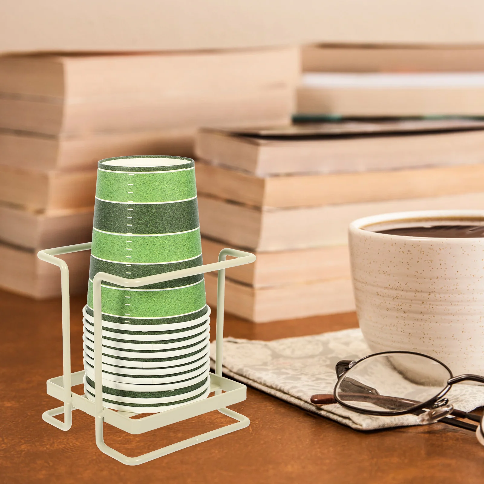 Portabicchieri in ferro artistico Organizzatore da tavolo creativo per caffè, negozi di tè al latte, occasioni per feste a casa, design elegante salvaspazio