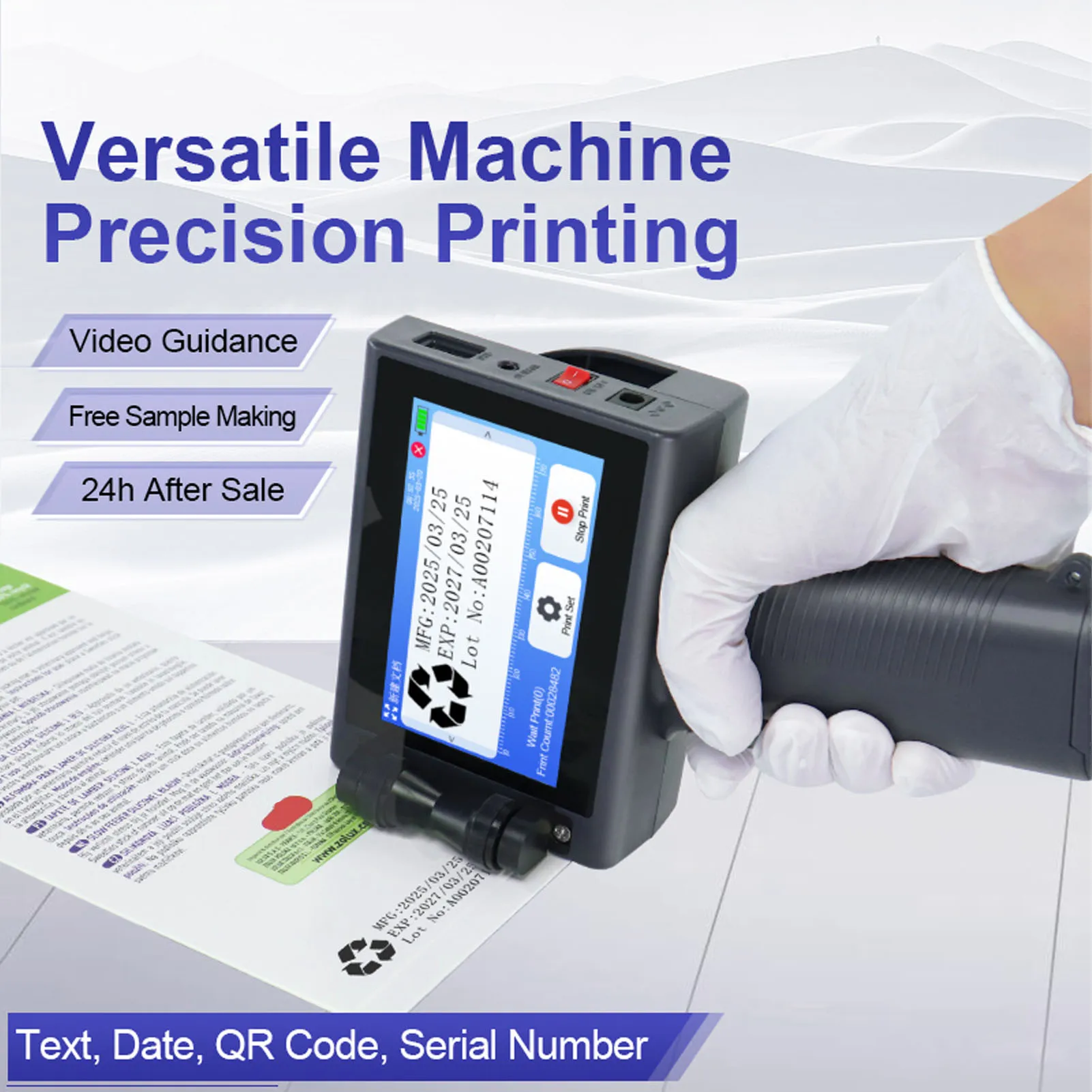 

Handheld Inkjet Printer 12.7mm 4.3mm Touchscreen Portable Multifunctional Handheld Printing Machine Kit Handheld Inkjet Printer