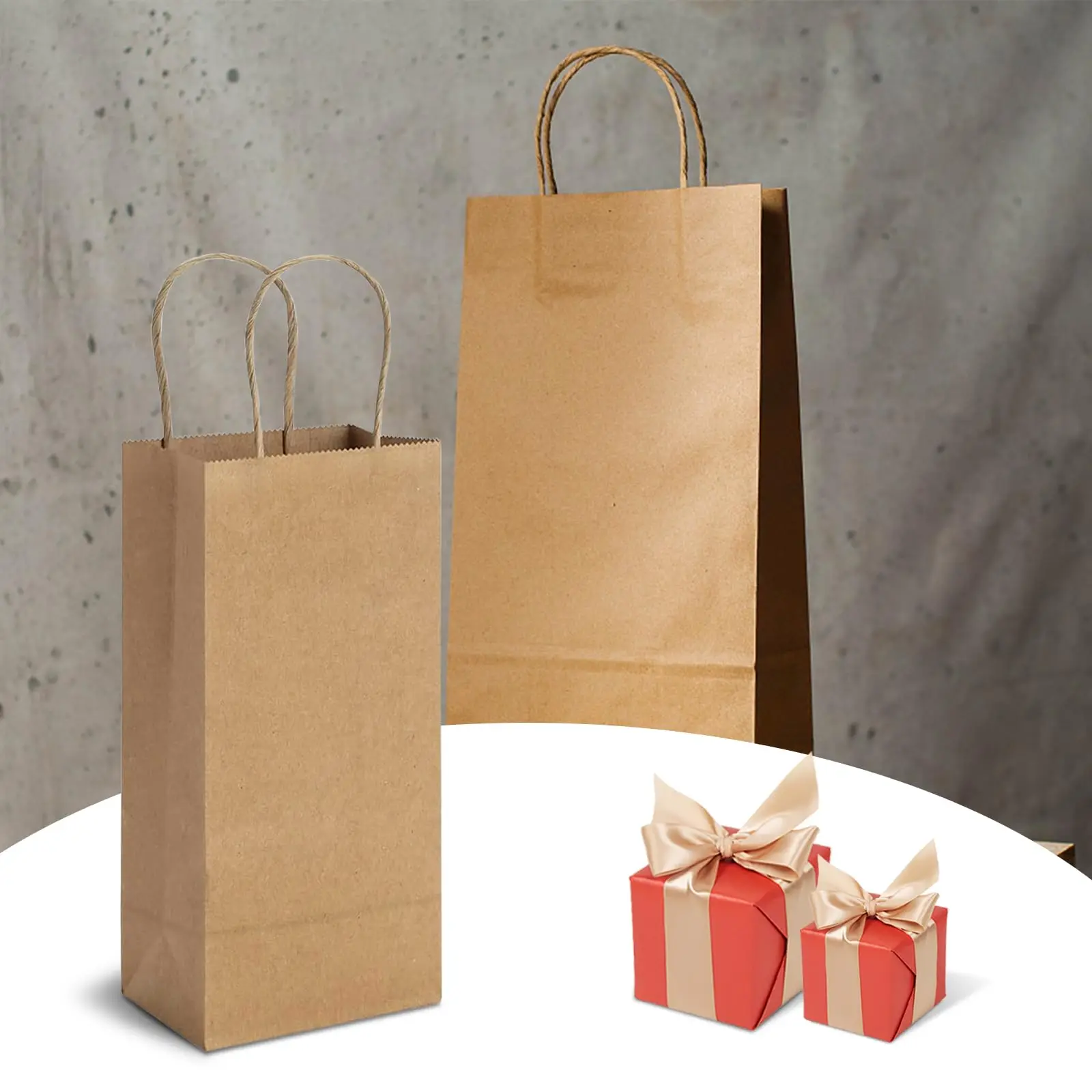 10 Stück Kraftpapiertüten, wiederverwendbar, für Lebensmittel, Einkaufen, Geschenktüten zum Verpacken, Basteln, Geschenke, Hochzeit, Geschäft, Einzelhandel, Partytaschen – Detail 8