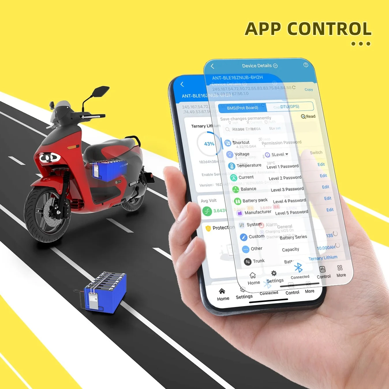 Ant BMS Smart 10S إلى 24S 550A 300A 275A 200A 80A 60V 72V 20S لوح حماية بطارية ليثيوم بلوتوث ليثيوم أيون Lifepo4 LTO #4