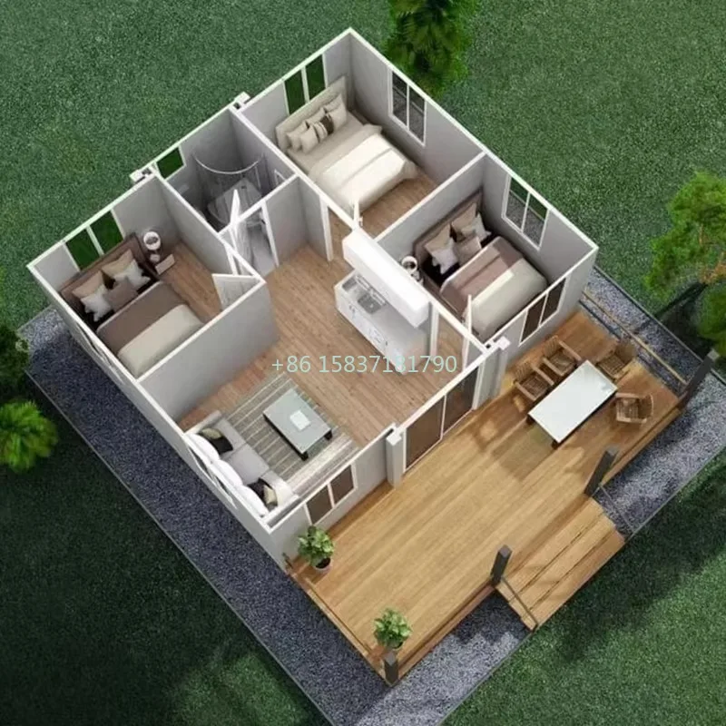 Luxury Container House Double Wing Extension Steel Prefabricated Container House 20ft Easy Install Foldable Office Unit Hotel