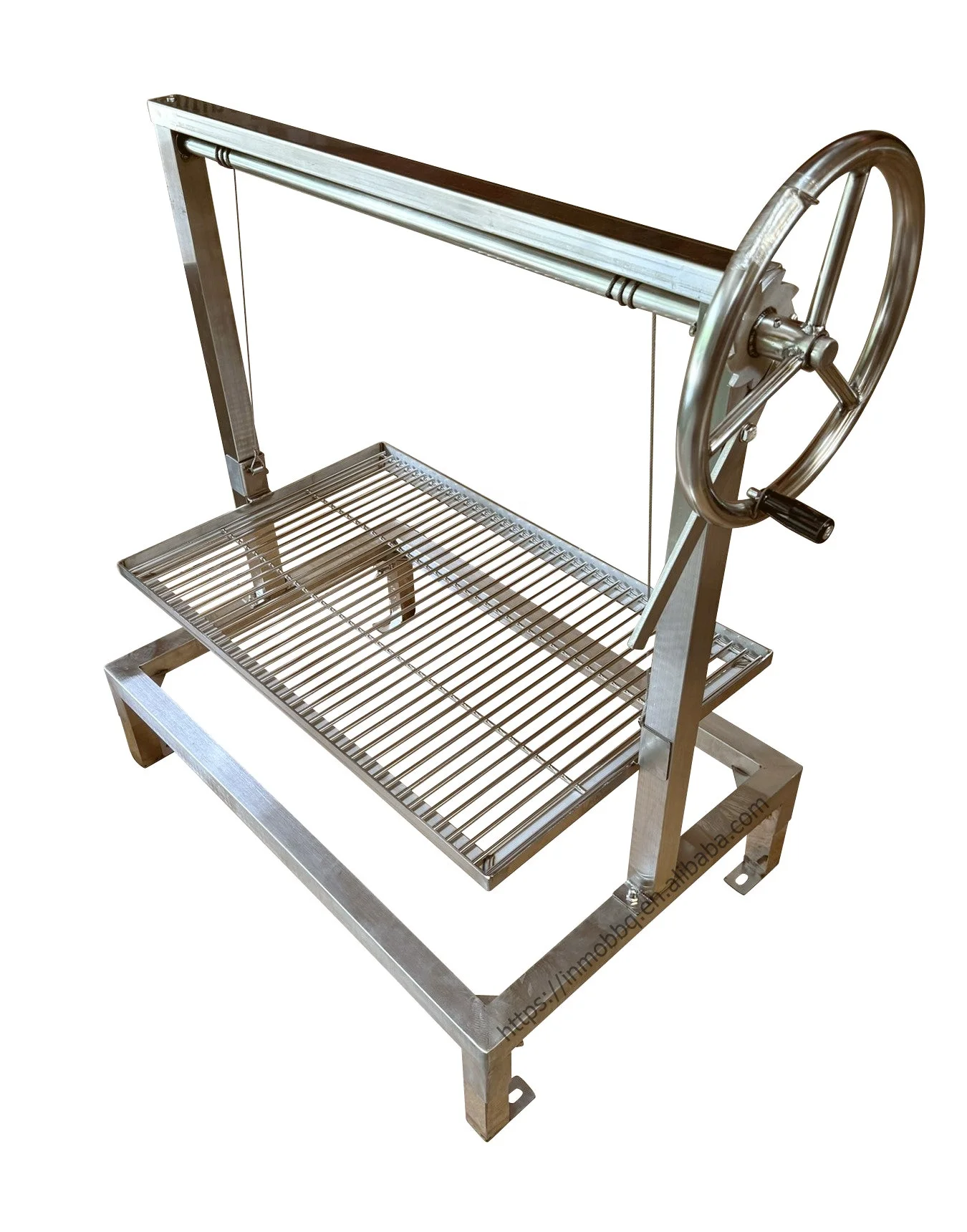 810mm Argentine Grill with 1 Removable Cooking Grill Grid Stainless Steel