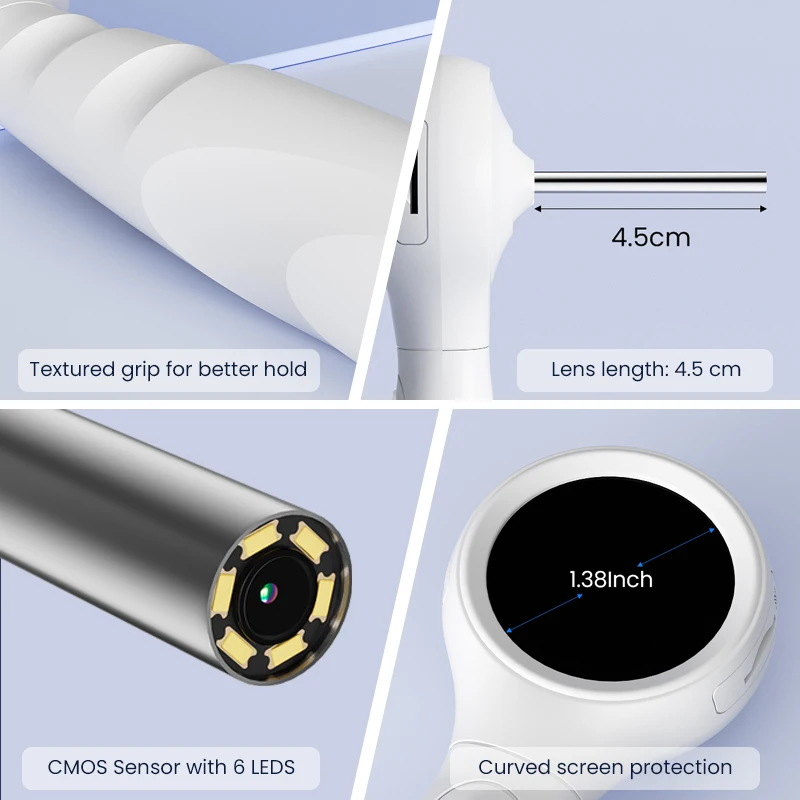 Handheld Visual 4.2mm Ear Scope Otoscope with 1.38'' IPS Screen Ultra Thin 1080P HD Endoscope Camera for Ear Check image 3